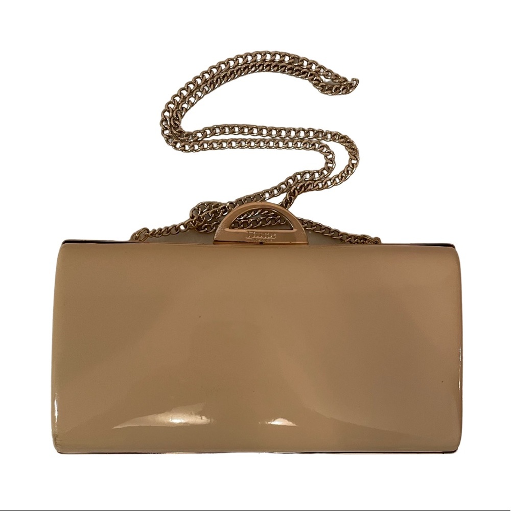 Dune London Cream clutch with Gold Chain